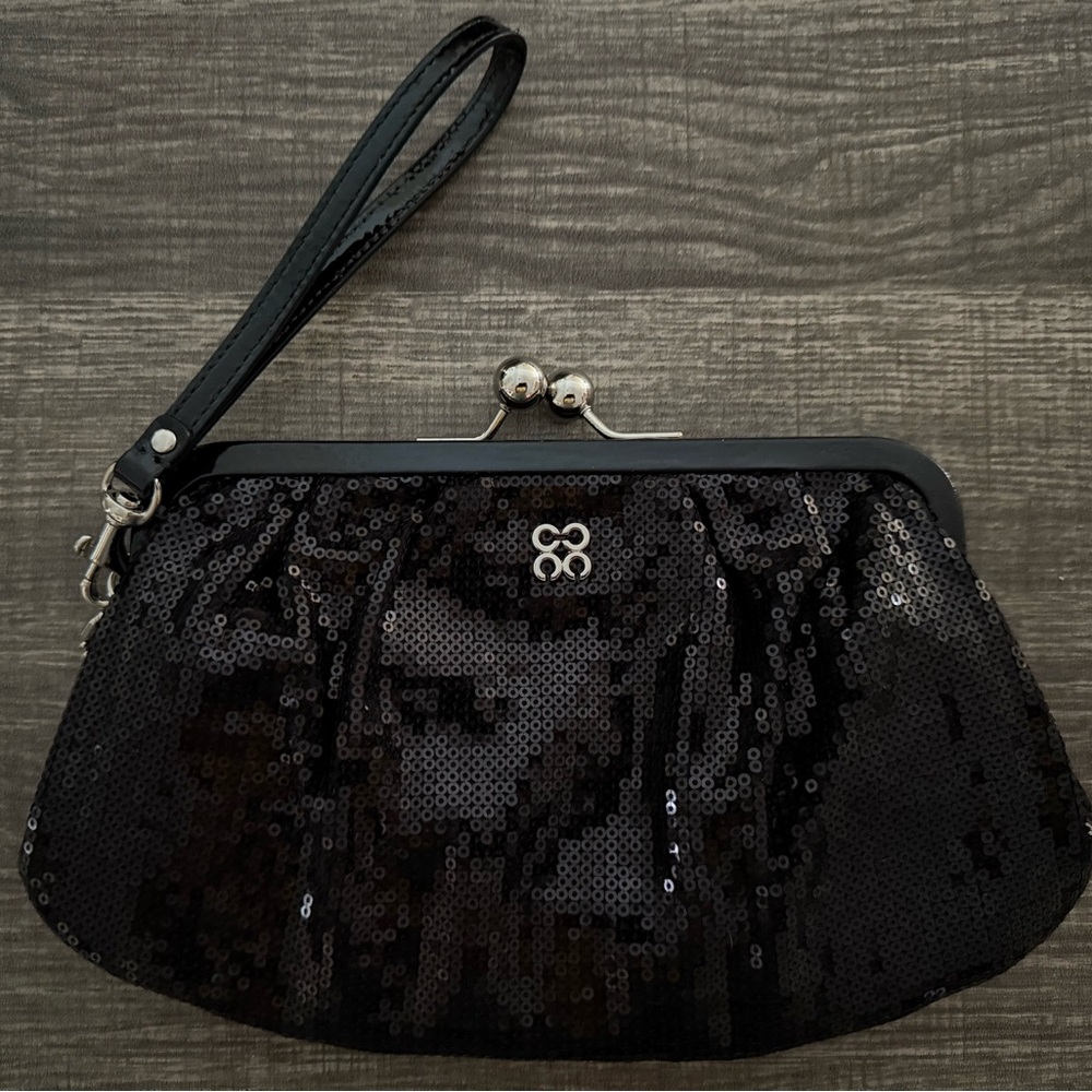 COACH Black Sequin Clutch - Picture 2 of 4